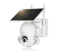 Ctronics Camera Exterieur sans Fil Solaire 6 W, 3K 5MP Caméras de Surveillance avec Détection PIR et Humaine, 10 Projecteurs LED & Vision Nocturne en Couleur, FTP, Compatible PC/Téléphone