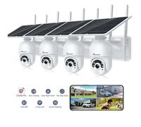Ctronics Lot de 4 KIT CAMERA DE SURVEILLANCE Sans Fil 2K 4MP WiFi 2.4Ghz Extérieur,Vision 25M,PIR Détection Humaine,Blanc