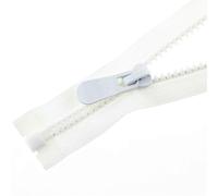CTRSM Fermeture éclair en nylon, 70 à 100 cm, double curseur, tirette unique, verrouillage automatique, longues fermetures éclair pour veste, sac à dos d'extérieur - Blanc - 90 cm