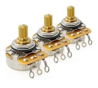 CTS 450G A250K Potentiomètres Laiton Court Split Shaft 1/4 Pouce 10% Audio Taper pour Guitare électrique Basse(Lot de 3)