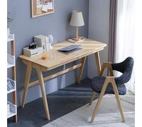 Cttasty Bureau d'ordinateur avec tiroirs, bureau d'écriture en bois massif, bureau moderne du milieu du siècle, table d'étude en chêne, petit bureau pour chambre à coucher, 74 x 100 x 55 cm, naturel