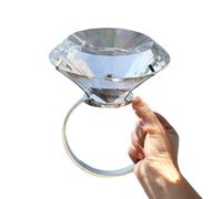 CTTPEG Bague de fiançailles géante en cristal de 8 cm avec faux diamants, décoration romantique de demande en mariage, accessoire photo, décoration de fête pour femme