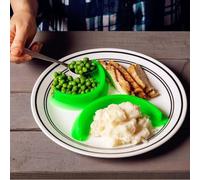 CTTPEG Lot de 2 séparateurs d'assiettes en silicone (grand et petit), vert, séparateur d'aliments