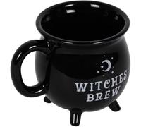 CTTPEG Mug fantaisie en grès noir avec chaudron de sorcière, tasse à café, thé, soupe, cadeau amusant pour Halloween, Noël, anniversaire