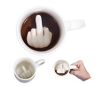 CTTPEG Tasse à café en céramique au milieu des doigts du milieu avec doigt du milieu 3D amusant à l'intérieur pour le meilleur poisson d'avril, Saint Valentin, cadeau d'anniversaire