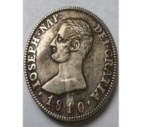 CTTSDHIPE Pièce Commémorative 1810 Espagne José Ier Pièces De Collection en Plaqué Argent Pièce Challenge Cadeau