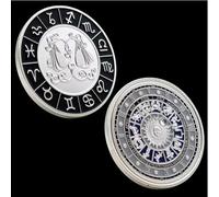 CTTSDHIPE Pièce Commémorative Douze Constellations Pièce Porte-Bonheur Pièce De Défi Plaquée Argent Pièce De Collection Cadeau Souvenir pour Collection