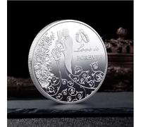 CTTSDHIPE Pièce Commémorative l'amour Est Éternel Pièce Porte-Bonheur Pièces De Collection Pièce De Défi Plaquée Argent Amoureux Romantiques Souvenirs De Mariage Cadeau