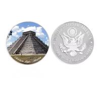 CTTSDHIPE Pièce Commémorative Sept Merveilles du Monde Pièce De Collection Pièce De Défi Plaquée Argent Cadeau Souvenir pour Collection