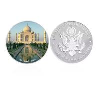 CTTSDHIPE Pièce Commémorative Sept Merveilles du Monde Pièce De Collection Pièce De Défi Plaquée Argent Cadeau Souvenir pour Collection
