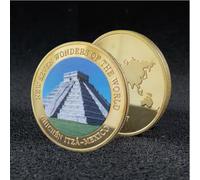 CTTSDHIPE Pièce Commémorative Sept Merveilles du Monde Pièce De Collection Plaqué Or Pièce Défi Grands Bâtiments Pièces Souvenirs