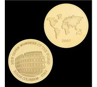 CTTSDHIPE Pièce Commémorative Sept Merveilles du Monde Pièce De Collection Plaqué Or Pièce Défi Grands Bâtiments Pièces Souvenirs