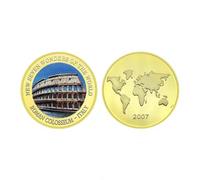CTTSDHIPE Pièce Commémorative Sept Merveilles du Monde Pièce De Collection Plaquée Or Pièce De Défi Cadeau Souvenir pour Collection