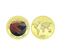 CTTSDHIPE Pièce Commémorative Sept Merveilles du Monde Pièce De Collection Plaquée Or Pièce De Défi Cadeau Souvenir pour Collection
