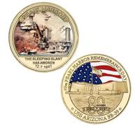 CTTSDHIPE Pièce Souvenir De Pièce Commémorative pour Le 80E Anniversaire De L’Attaque Contre Pearl Harbor Pièce Souvenir Pièce De Collection Plaquée Or Cadeau Souvenir Challenge