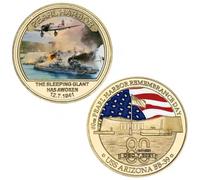 CTTSDHIPE Pièce Souvenir De Pièce Commémorative pour Le 80E Anniversaire De L’Attaque Contre Pearl Harbor Pièce Souvenir Pièce De Collection Plaquée Or Cadeau Souvenir Challenge
