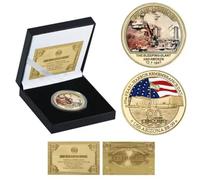 CTTSDHIPE Pièce Souvenir De Pièce Commémorative pour Le 80E Anniversaire De L’Attaque Contre Pearl Harbor Pièce Souvenir Pièce De Collection Plaquée Or Cadeau Souvenir Challenge