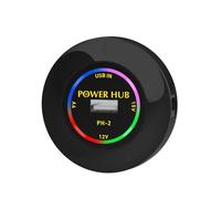 Ctwezoikmt Adaptateur USB HUB Rond en Plastique Noir pour Bureau, avec Sortie 9V 12V 15V, Station d'accueil pour Ordinateur Portable, Téléphone, Tablette au Bureau.