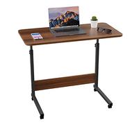 CTXGSOQ Table pour Ordinateur Portable Réglable en Hauteur, Bureau Debout Mobile 80x40cm Computer Desk, Table D'ordinateur Mobile, Table Lit Roulette, Table de Lit Bureau Table Informatique(Marron)
