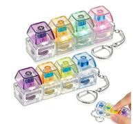 Ctxtqtdt 2 Pièces Mini Clavier Anti Stress avec LED, 4 Boutons Clavier Jouet Fidget Porte-clés, Clicker Fidget Toys Antistress pour Adultes (B)