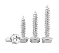 Ctyjia 20 Pièces Vis à Cruciformes, Vis Autotaraudeuses à Bride Hexagonale M3x8mm en Acier Inoxydable 304, pour Plastique, Métal, Bois