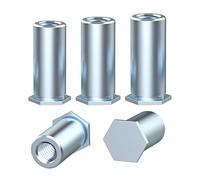Ctyjia Lot de 20 Écrou à Sertir, M4x10mm Écrou à Rivet Aveugle | D'écrous à Rivet Hexagonaux, en Acier au Carbone, Idéal pour Verrouiller Vis ou Boulons en Toute Sécurité