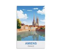 CTZIKWW Amiens Affiche de voyage vintage France 40 x 60 cm