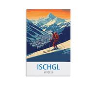CTZIKWW Ischgl Poster de voyage vintage Autriche 60 x 90 cm