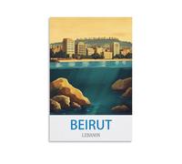 CTZIKWW Poster de voyage vintage Beyrouth Liban 20 x 30 cm Impression sur toile Art mural