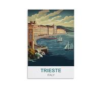 CTZIKWW Poster de voyage vintage Trieste Italie 20 x 30 cm Impression sur toile Art mural