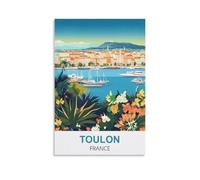 CTZIKWW Toulon France Affiche de voyage vintage 40 x 60 cm