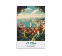 CTZIKWW Varna Bulgarie Affiche de voyage vintage 20 x 30 cm Impression sur toile Art mural