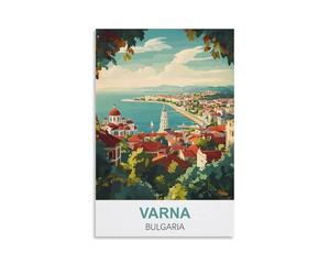 CTZIKWW Varna Bulgarie Affiche de voyage vintage 20 x 30 cm Impression sur toile Art mural