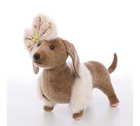 CU-MATE 13 '' Teckel Chien en Peluche Animaux en Peluche - Jouet en Peluche Réaliste Debout Chiot Chien Présent Cadeau pour Garçons Filles