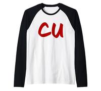 CU Te Funny Cute Couples & Family Matching Red Minimal Text Manche Raglan