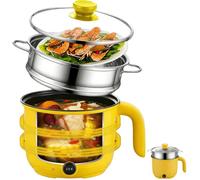 Cu ur Électrique Hot Pot, 1,5L Petit Cu ur Électrique Avec Panier Vapeur En Acier Inoxydable, 600W Cu ur Rapide À Noui[PE567]