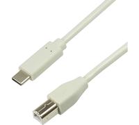 LogiLink Câble USB 2.0, USB-C - USB-B mâle, 2,0 m, gris