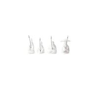 Kikkerland CU127 Lot de 4 Supports pour sachets de thé Motif pêcheur Blanc G