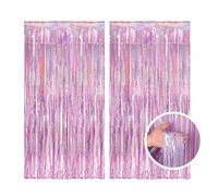 Cuackamily 2 Pièces Rideau Métallique de Frange, Rideau Frange Anniversaire 1m x 2.5m Rideau de Fond en Aluminium Rideau Scintillant pour Photographie, Mariage, Baby Shower, Anniversaire