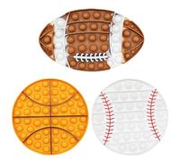 Cuackamily 3 PCS Push and Pop Bubble Fidget Toys, Silicone Anti-Stress Push Sensory Bubble Toys, Jouet Push Bubble Poppers Sensoriels à Presser Educatifs Cadeau Fête pour Enfants et Adulte