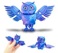 Cuackamily 3D Imprimé Hibou Fidget Jouet, Modèle À Collectionner, Articulations Flexibles Jouet pour Enfant de 7 Ans et Plus Easter décoration de Bureau Cadeau d'anniversaire de Noël (Bleu-Violet)