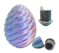 Cuackamily 3D Printed Maze Egg, Labyrinthe 3D Maze, Fidget Toys pour Adultes et Enfants Easter Basket Stuffers Voitures, Crystal Egg pour Home Office Decoration Desk Toy Cadeau d'anniversaire de Noël