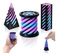 Cuackamily 3PCS Impossible Cone, 3D Imprimé Spiral Fidget Toys, Sculpture De Passthrough Pyramide, Stress Relief Jouets Sensoriel Décoration Bureau pour Enfants et Adultes Cadeaux d'anniversaire Noël