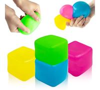 Cuackamily 4PCS Jouets Squishy Cube Boules, Anti Stress Squeeze Jouets à Presser pour Enfant Adulte, Décompresser Soulager l'anxiété Fidget Sensoriel, Anniversaire La fête de Noël Récompense Cadeaux