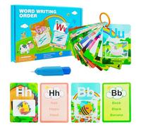 Cuackamily Cartes éducatives Jeunes Enfants de 2 à 6 Ans Livres à colorier sur l'eau magique Jouets Préscolaires Cadeau d'anniversaire 26 cartes alphabétiques pour enfants en anglais Cadeau Montessori