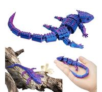 Cuackamily Jouet Fidget Imprimé en 3D Reptile Dragon Lézard, Jouet Anti-Stress 3D Imprimé Fidget Toy, Fidget Toys pour Adults Easter Basket StuffersVoitures Cadeau d'anniversaire(Bleu Violet)