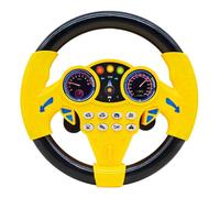 Cuackamily Jouets de Volant pour Enfants, contrôleur de Conduite Portable simulé avec Socle pour Enfants, Jouet copilote de Volant avec de Rotation à 360°, Jouet Cadeau éducatifs pour Enfant (Jaune)