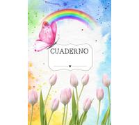 CUADERNO: DE 6X9, DISEÑO COLORIDO, 1 LINEA. CON HORARIO DE CLASE.