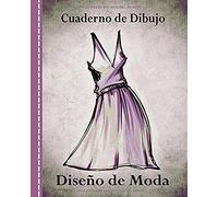 Cuaderno De Dibujo, Diseño De Moda: Libro De Bocetos Para Diseñadora Principiantes, Vestido Morado