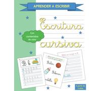 Cuaderno de escritura cursiva para los ninõs de 5-7 años | Libro de Caligrafìa para aprender a escribir l'abecedario y palabras en letra ligada. Con contenidos de color. Cuaderno escolar